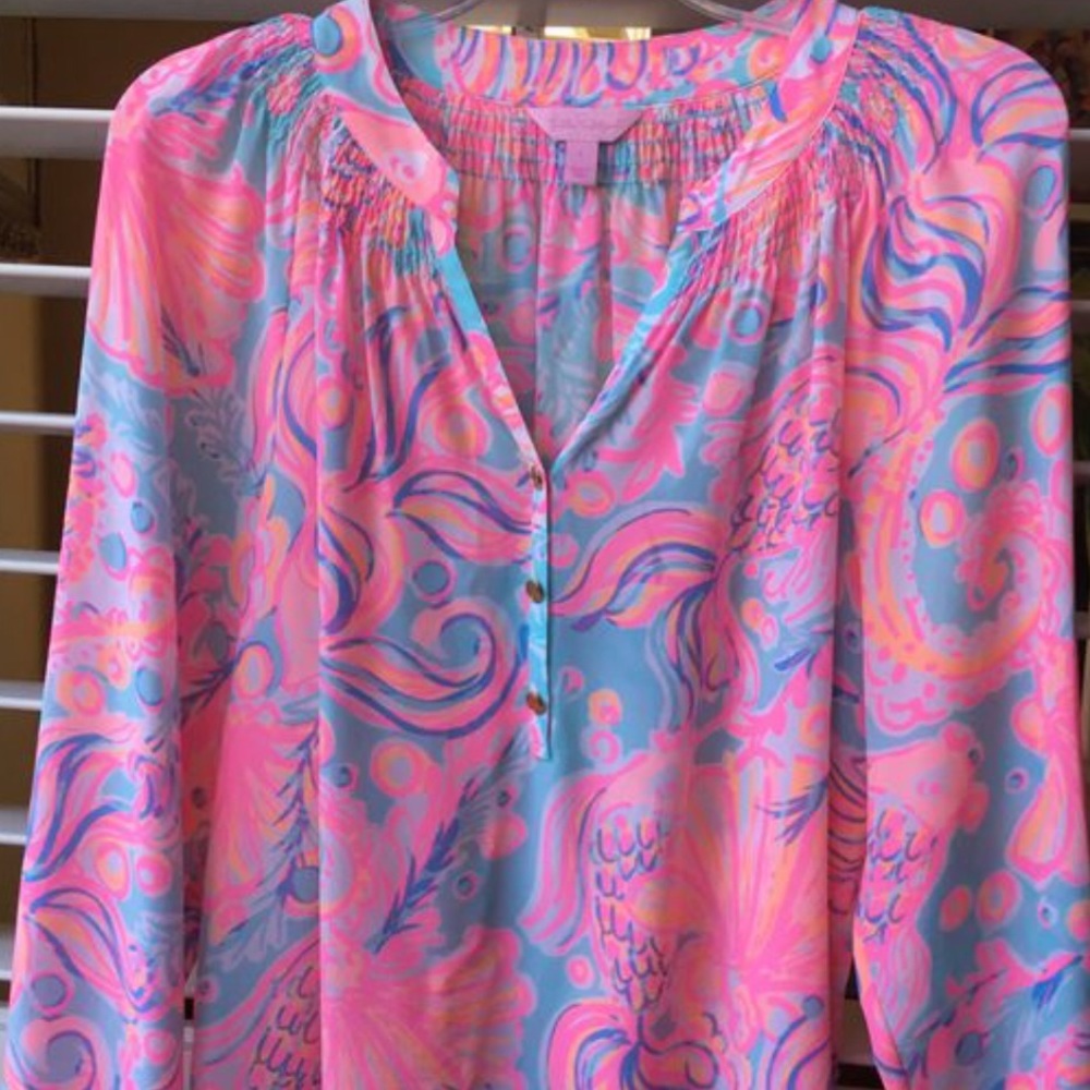 Lilly Pulitzer ELSA 🧜‍♀️ Silk 🐊 NWOT top 🌴